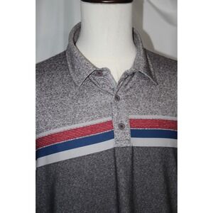 FLAG & ANTHEM MadeFlex Men's L Speckled Gray Polo Shirt Poly Spandex Stretch